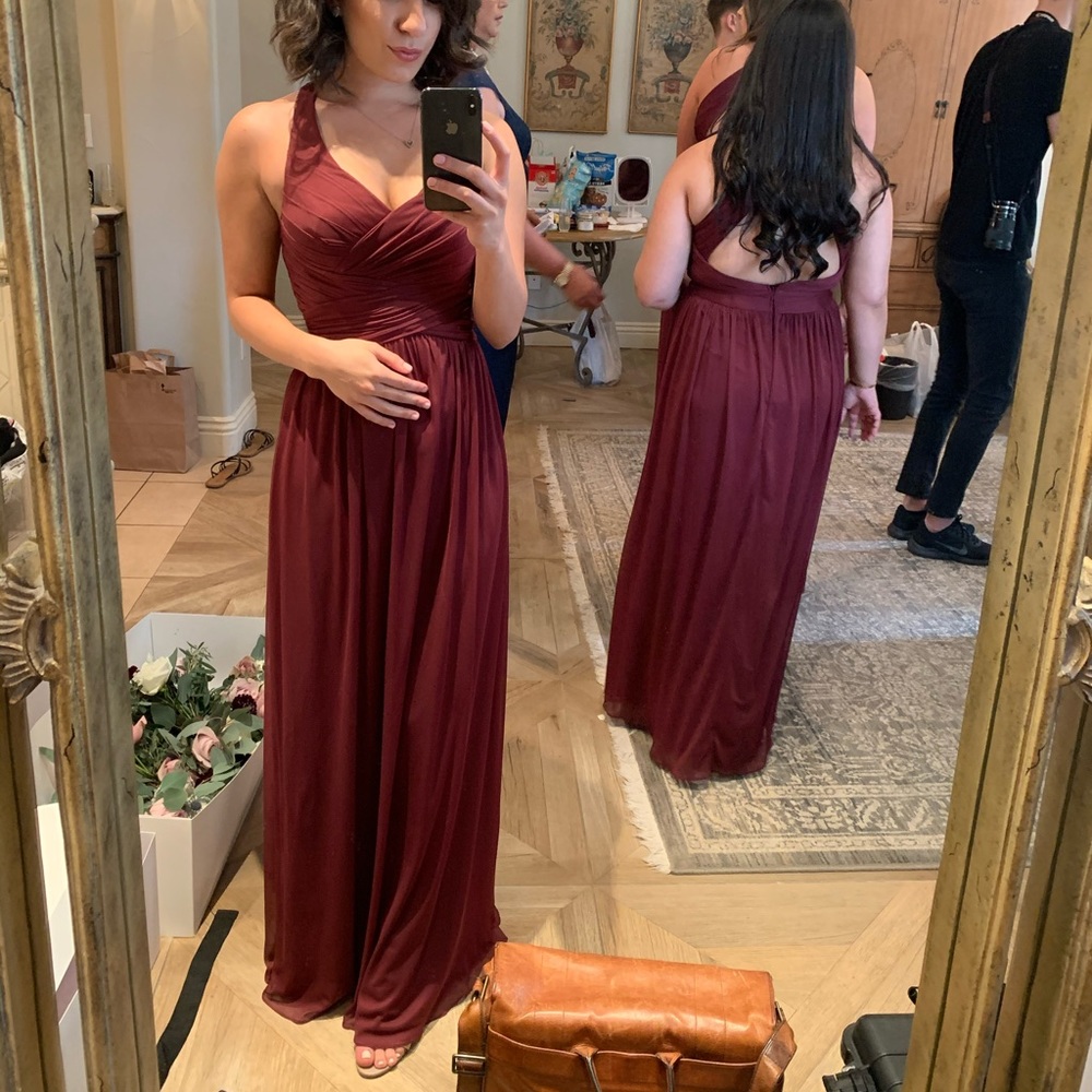 David’s Bridal-Bridesmaid Wine Dress